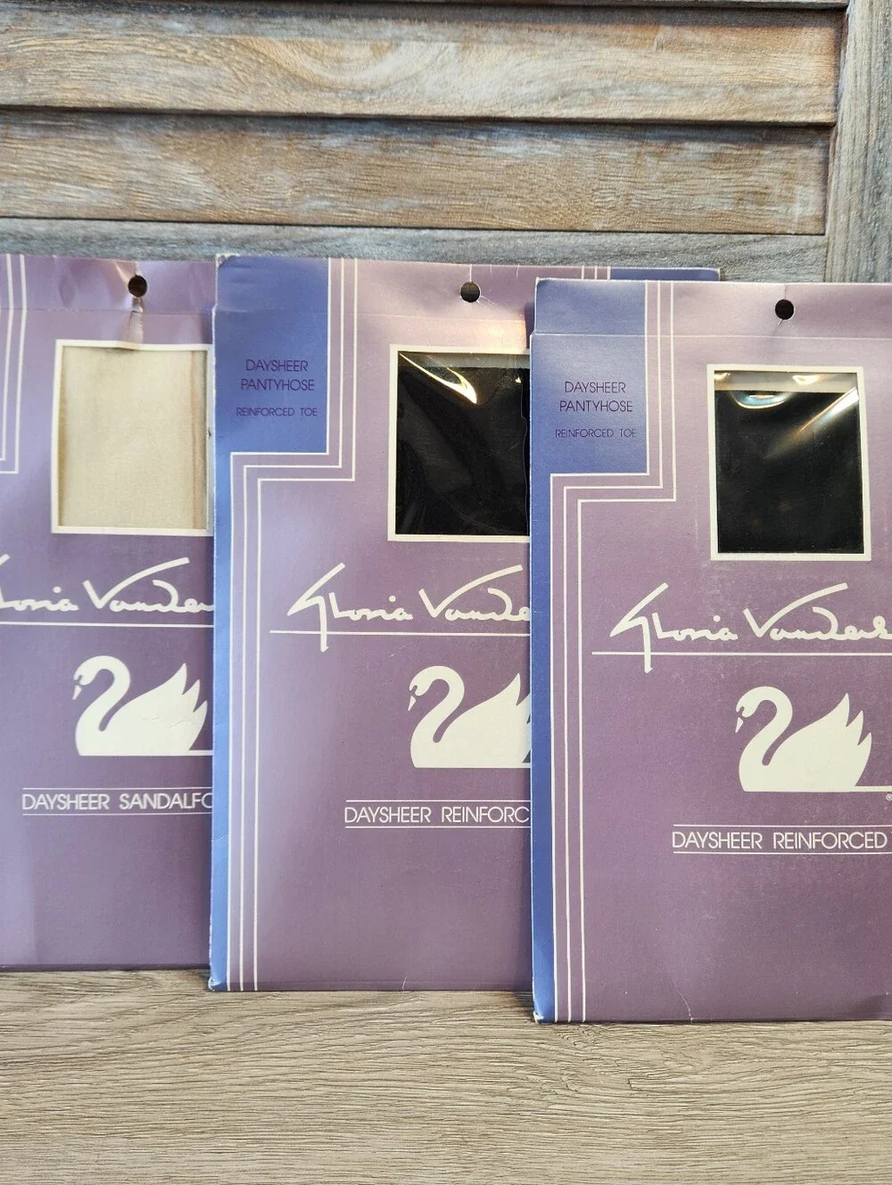 Pantyhose Gloria Vanderbilt 3 Pairs New Size C 2 Black 1 Off White